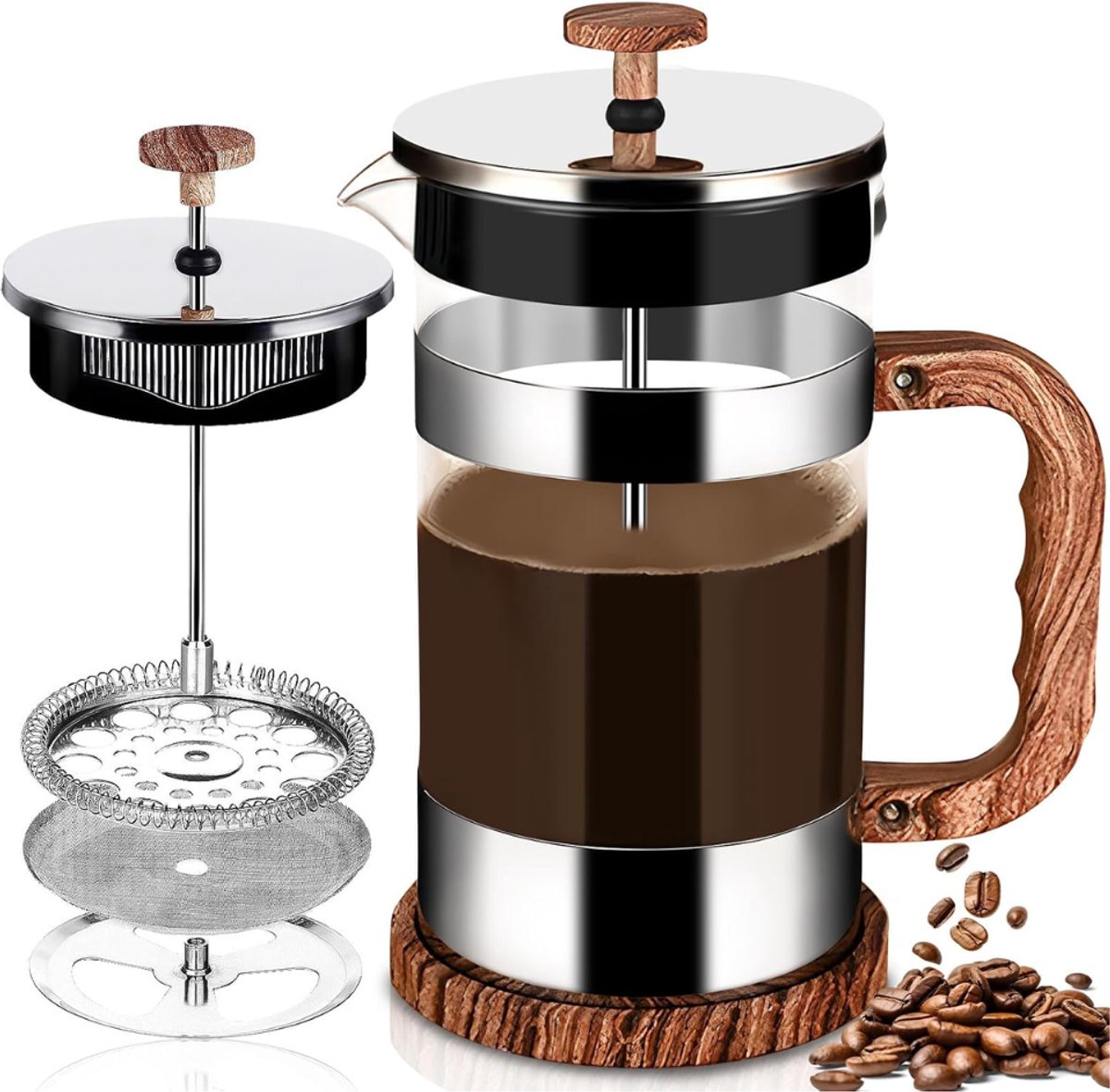 ZRNS® French Press Koffiemaker - Cafetiere - Koffiepers - 1000 ml