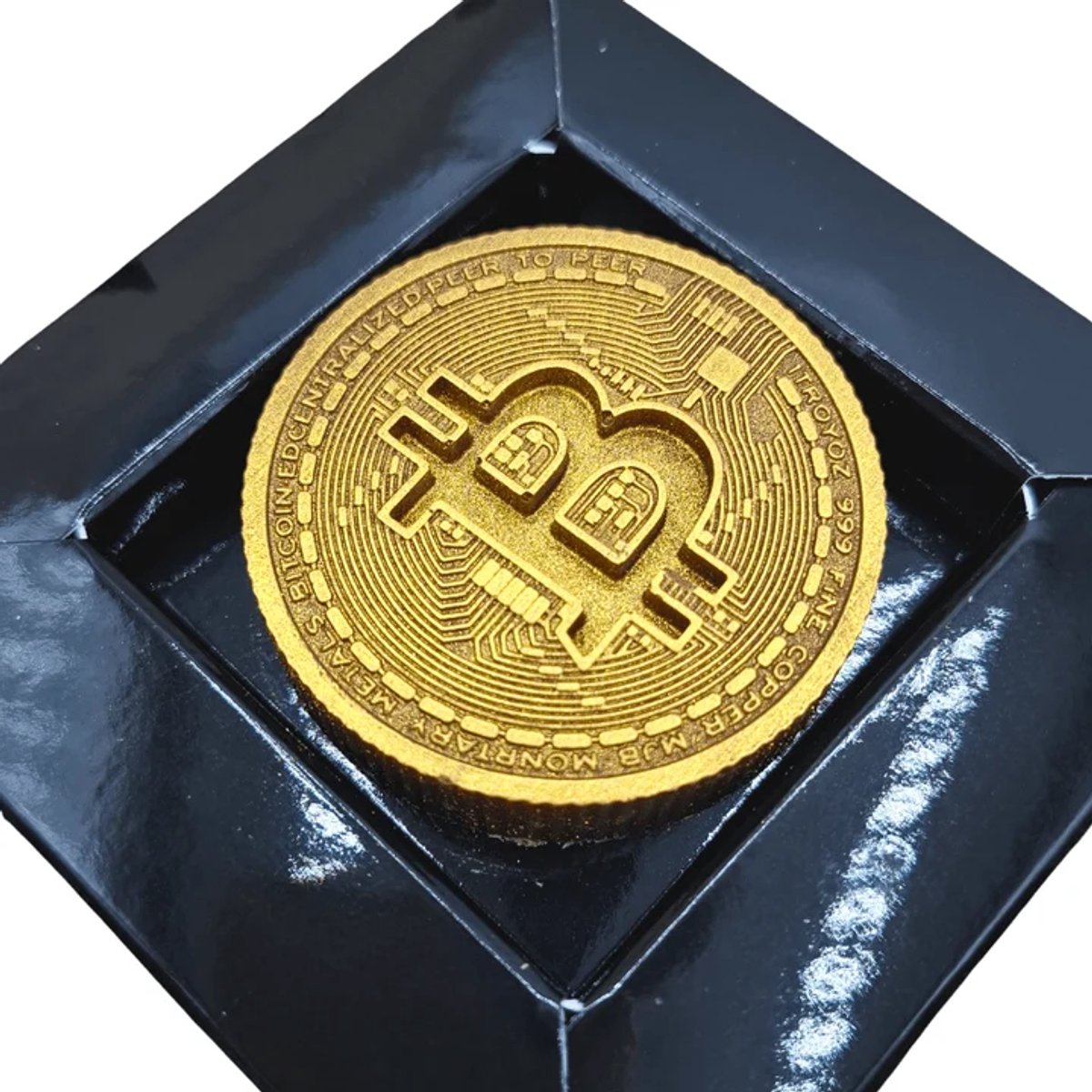 Bitcoin Chocolade Munt Goud | Melkchocolade Cadeau