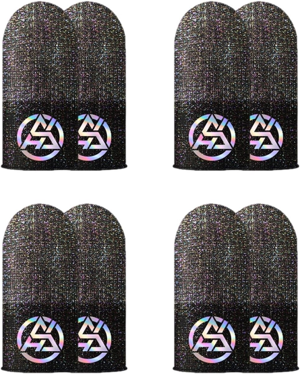 Set van 8 Gaming Vinger Mouwen voor Mobiele Spellen - Zilveren Vingerbescherming, Touchscreen Glove en Duimcover voor Verbeterde Gameplay
