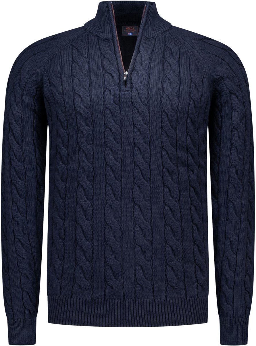 New Zealand Auckland Trui Pullover Half Zip 26hn454 2664 Oxford Navy Mannen Maat - XXL