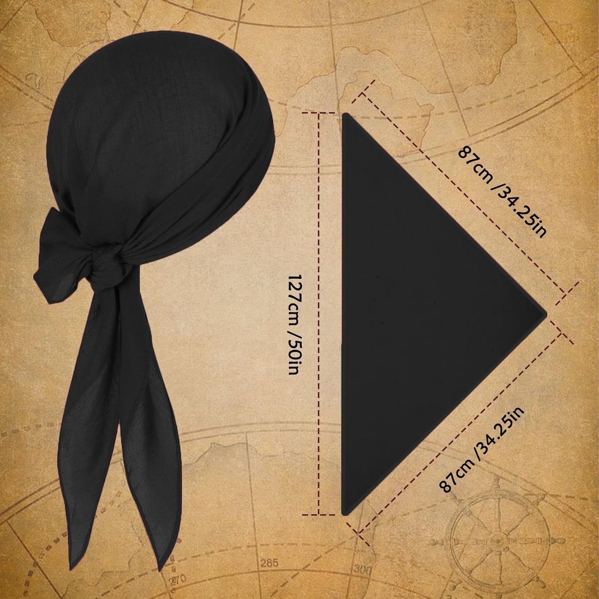 Piratenkostuum voor Volwassenen met Bandana en Riem, Ideaal voor Carnaval en Feestjes, Inclusief Piratenaccessoires