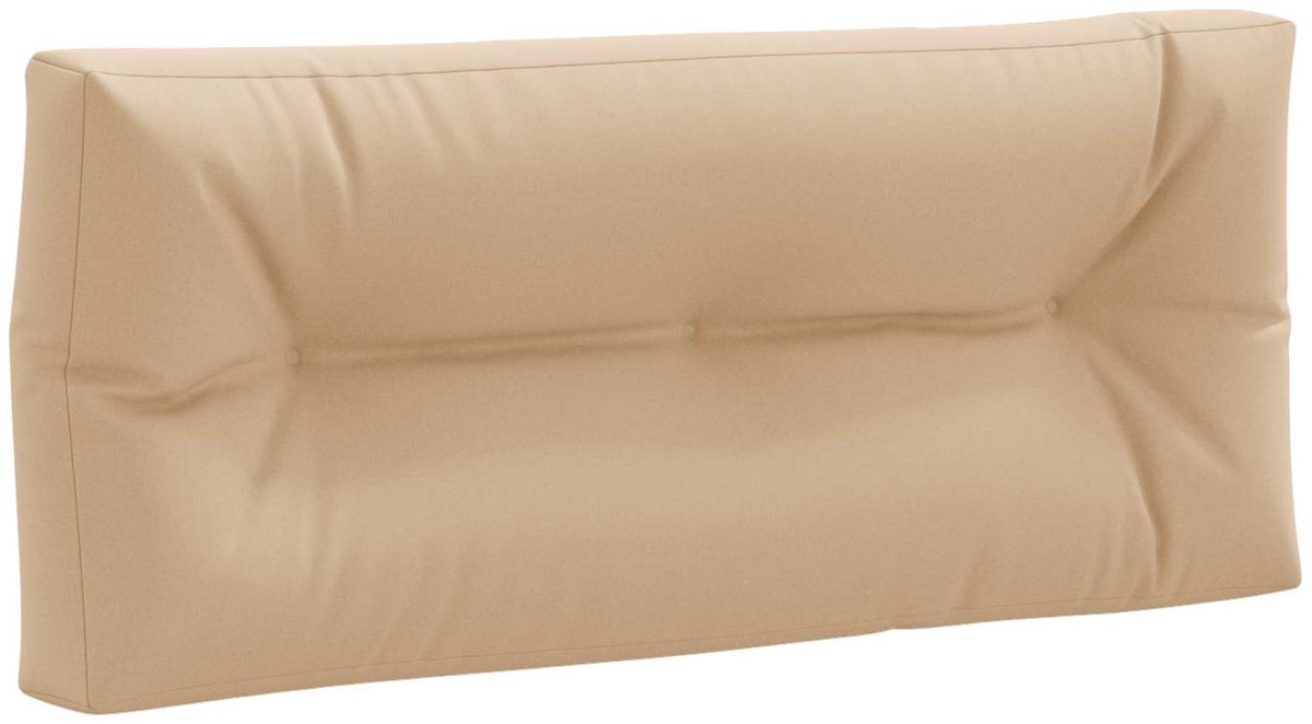 vidaXL Palletrugkussen - VIANEN - 100% - Polyester - Zand - 120 - x - 50 - x - 12 - cm