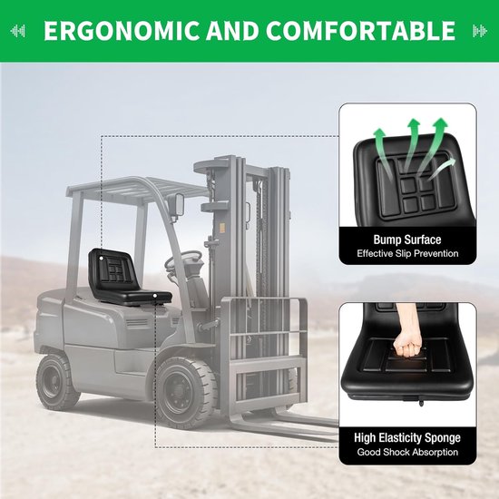 Tractorstoel - Gazonmaaier zitting - Comfortabel zitten - Flexibel verstelbaar - Max 100 kg - Zwart — afbeelding 5