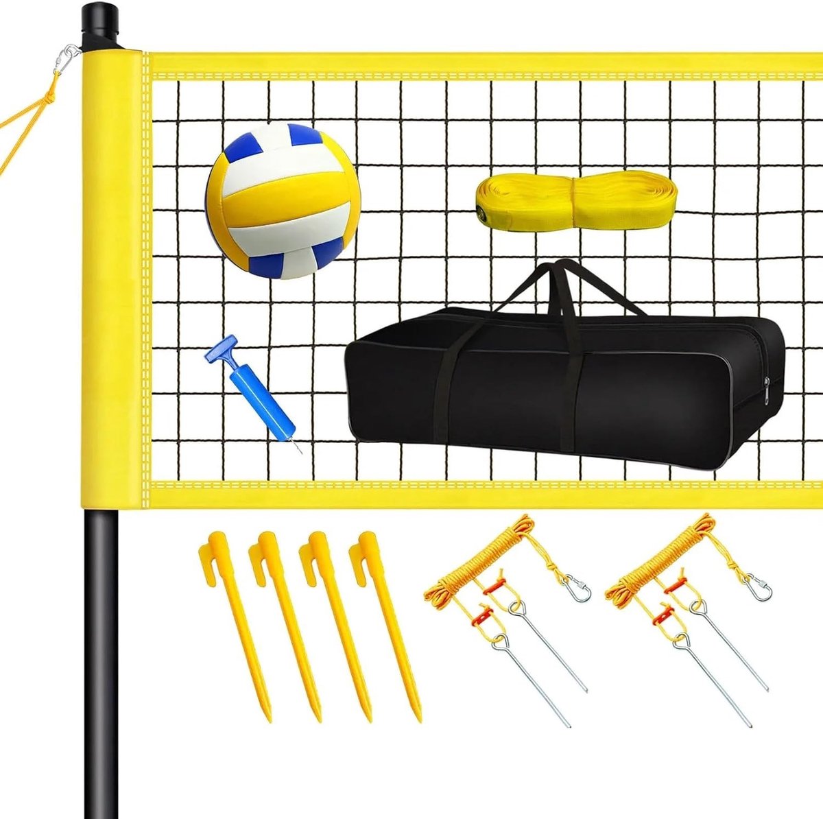 Verstelbaar Draagbaar Volleybalnet voor Tuin, Strand en Gazon - Ideaal voor Buitenactiviteiten