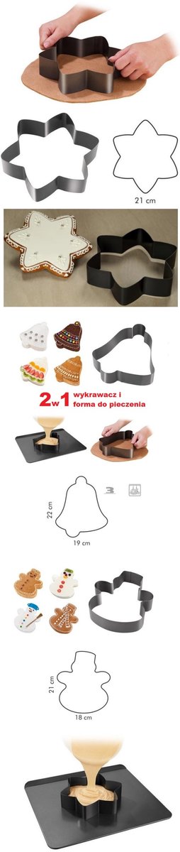 Tescoma Vorm & Uitsteker 2-in-1: Baan, Ster, Klok - Bakken & Decoreren