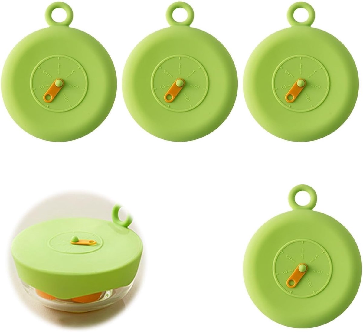 Rechthoekige en Ronde Silicone Deksel Set van 4 Stuks, Universeel en Rekbaar voor Bekers, Glazen en Blikjes, BPA-vrij en Scheurbestendig