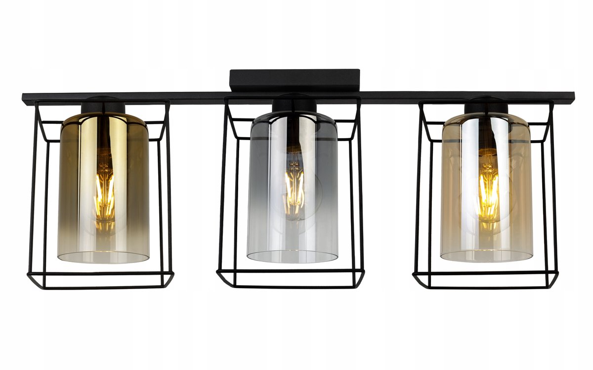 Merkloze Hanglamp Zwart 3-lichts Glamour Loft Modern