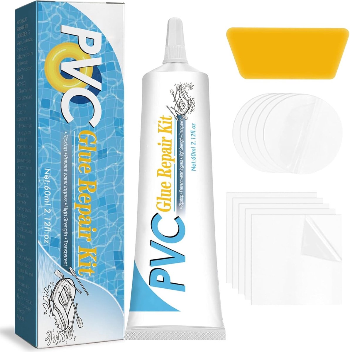 Complete Reparatieset voor Zwembaden en Tuinsauna's - Waterdichte PVC Kit voor Snel Herstellen en Onderhouden van Zwemwater en Sauna's