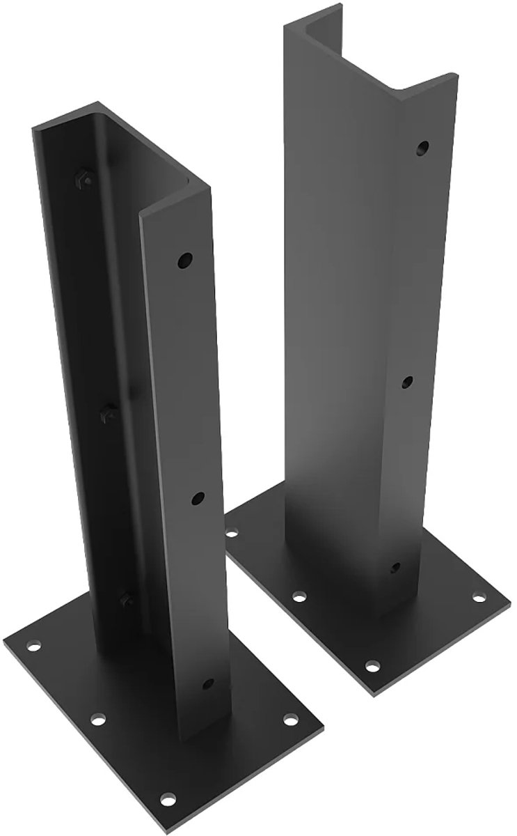 Vente-unique Set van 2 grondankers voor carportpalen - verzinkt staal - H60 cm - ALUVIO