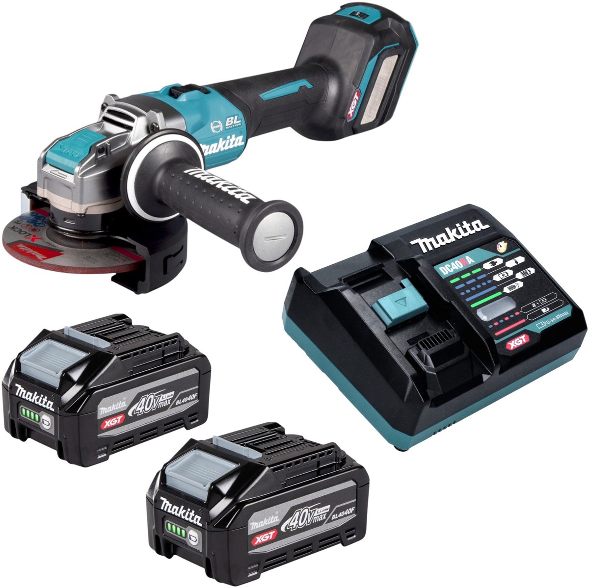 Makita GA 041 GZ Accu haakse slijper 40 V max. 125 mm X-LOCK Brushless Solo - zonder accu, zonder lader