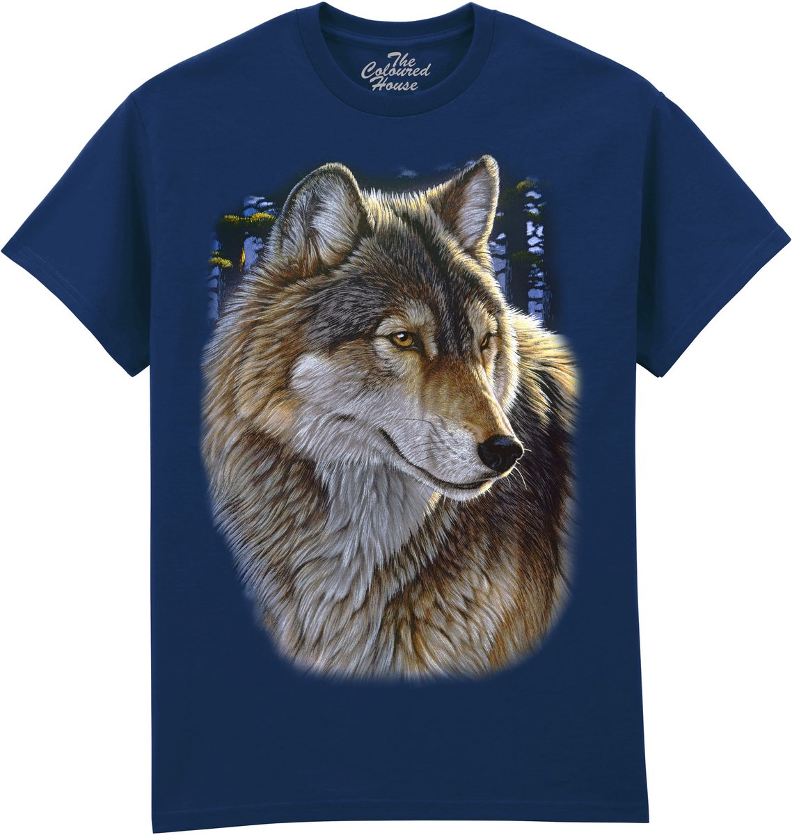 Evening Wolf Portrait The Coloured House T-shirt L