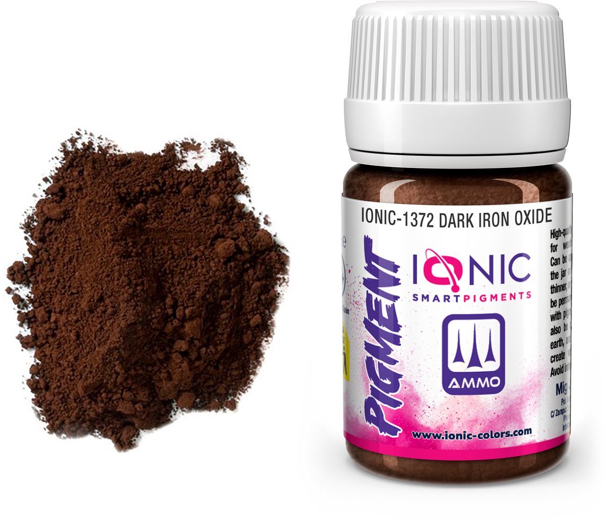 AMMO by Mig Jimenez Modelbouwdecoratie - MIG IO1372 Ionic Smart Pigments - Donker IJzeroxide - 35ml Effecten potje