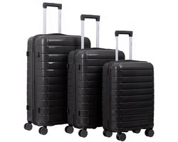 FLY & BYE FLY&BYE® Kofferset Classic - S/M/L - 3 Delig - Complete Set - 35 Handbagage + 60 en 94L Ruimbagage - Cijferslot - Zwart