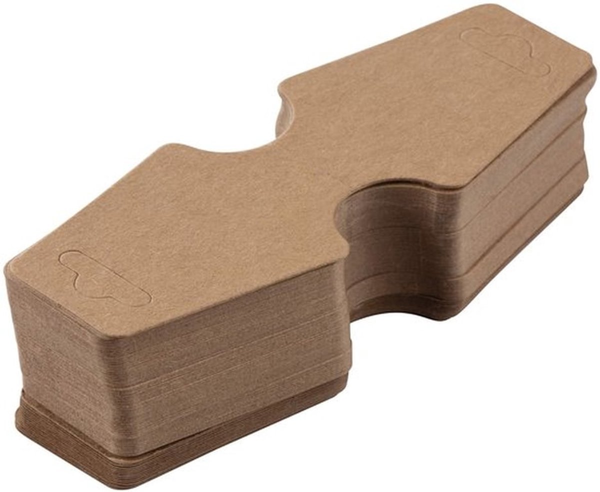 Kettingkaartjes - 200-stuks displaykaarten - Perfect voor sieraden - kraft bruin - Armband- en kettingkaarten - Ideaal voor creatieve sieraden