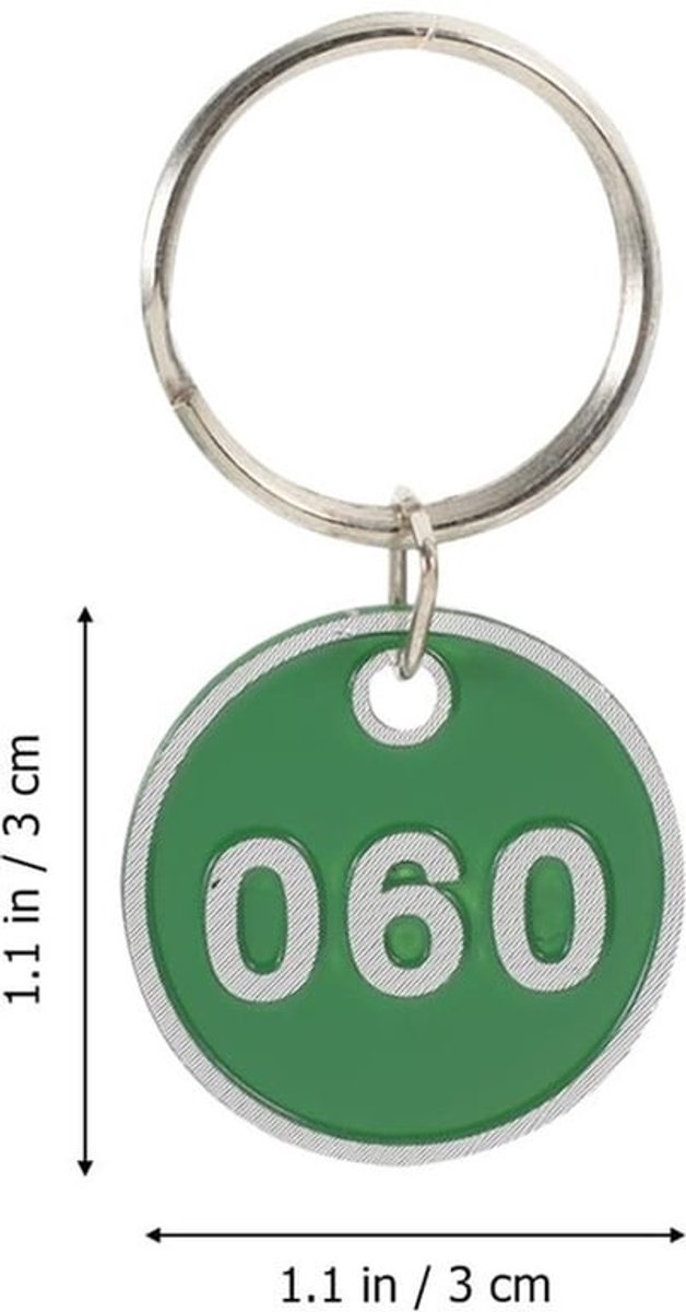 Metaalhanger - Sleutelmarkeringen Met Handtekening - Aluminium - Groene Sleutelhangers - Genummerde Aluminium Borden - Geschikt Voor Sleutels - 100 Stuks