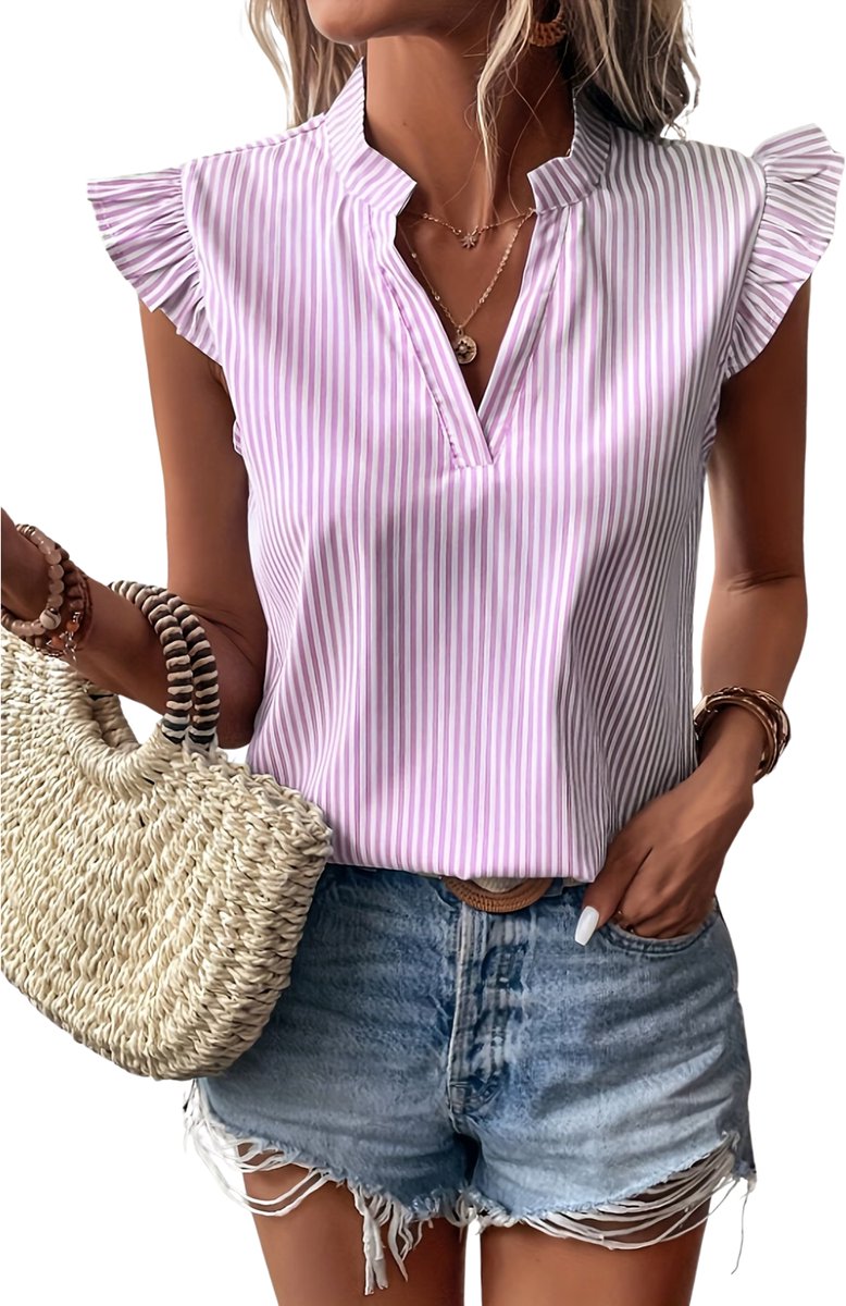 Currero T-Shirt Dames Shirt Zomerkleding T Shirt Mode Old Money Polo Vrouwen Kleding Volwassenen Rozeachtig… Bleek Rozeachtig…