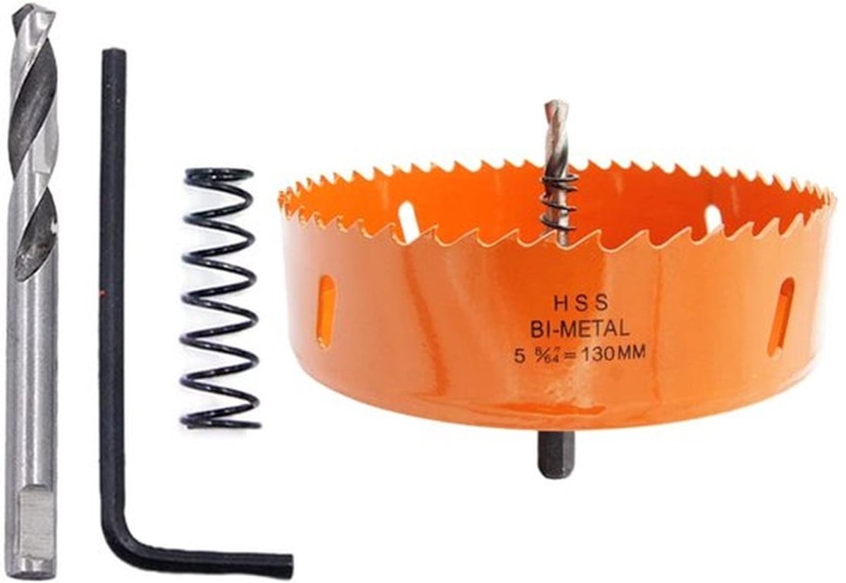 Gatzaag - 130 mm - Bimetalen zaagblad - Oranje - Hout en PVC - Professionele booraccessoires - 130 mm