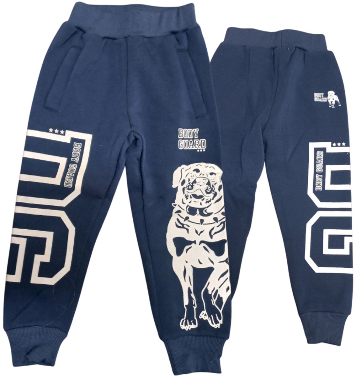 Blauwe joggingbroek met dog - Blauw - 98/104