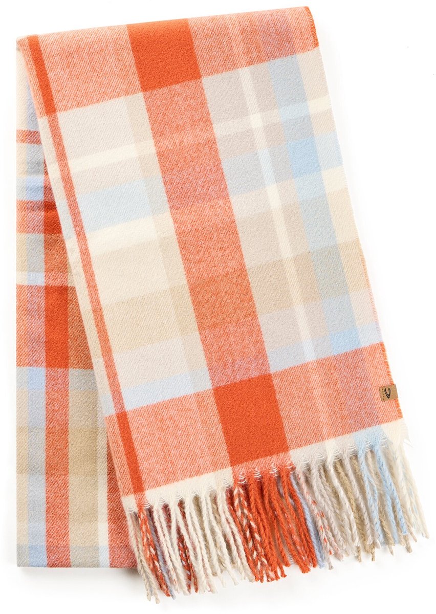 camel active Geweven sjaal met ruitpatroon - Maat womenswear-OS - Orange