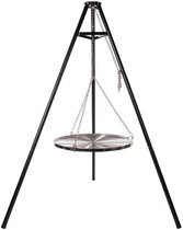 RedFire BBQ Tripod - Food&Fire - Driepoot met Rooster - Zwart - Staal - Ø65 cm
