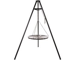 RedFire BBQ Tripod - Food&Fire - Driepoot met Rooster - Zwart - Staal - Ø65 cm