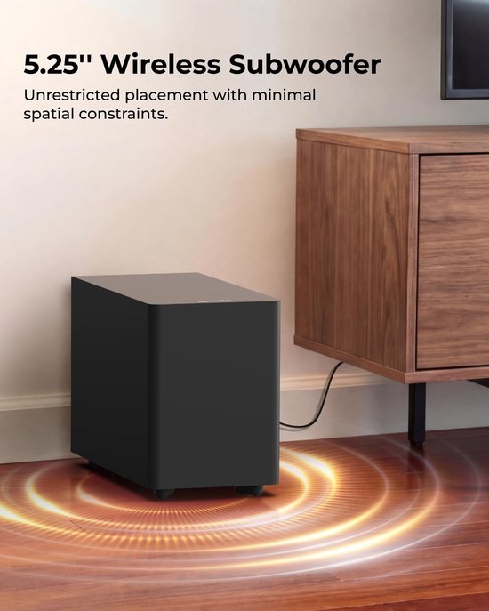 Soundbar 2.1 met Draadloze Subwoofer - 240W - HDMI ARC - Bluetooth 6.0 - App Bediening — afbeelding 4
