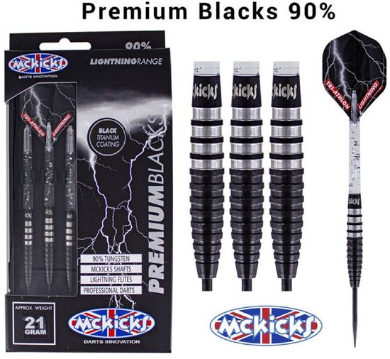 McKicks Premium Black Titanium 90% - Dartpijlen - 21 Gram van McKicks — afbeelding 2