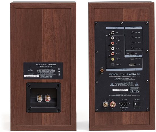 Elipson Horus 6B BT Phono - Active Boekenplank Luidsprekers - Walnoot — afbeelding 2