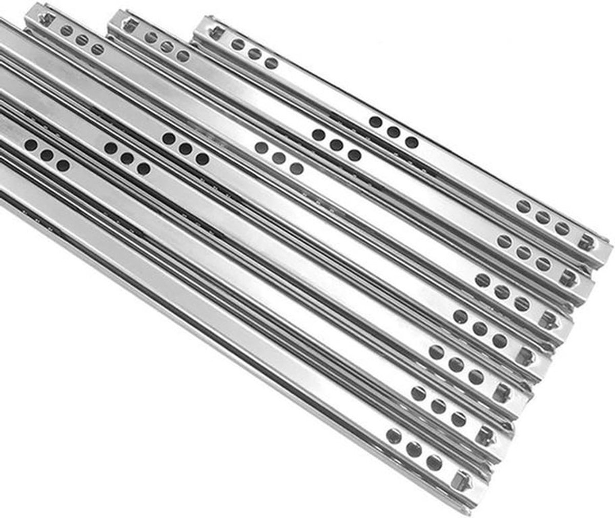 Metaal ladegeleiders voor meubels, 17mm breed, geschikt voor lades tot 342mm diep, soepel en duurzaam