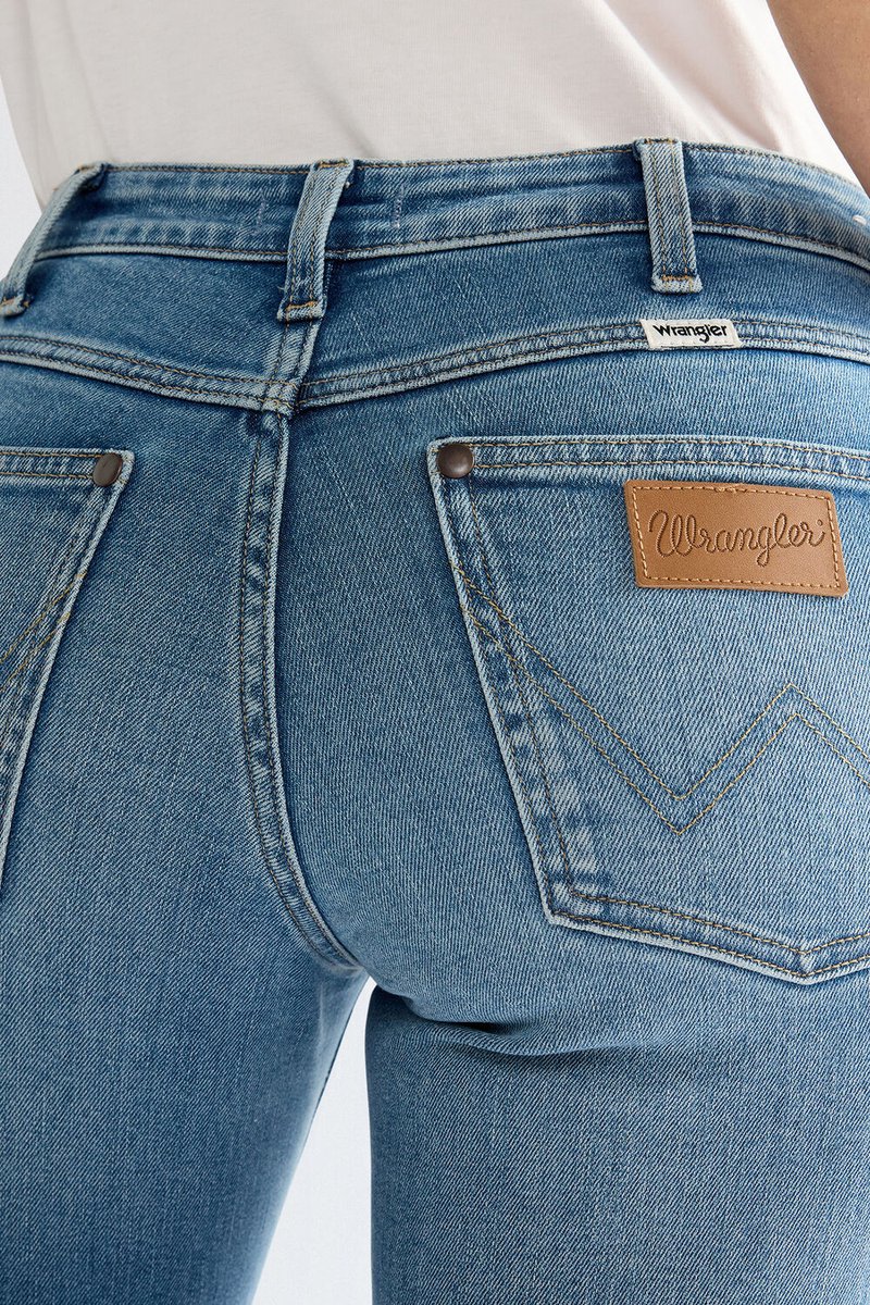 Wrangler STRAIGHT Dames Straight Fit Jeans W30 X L32 Blauw