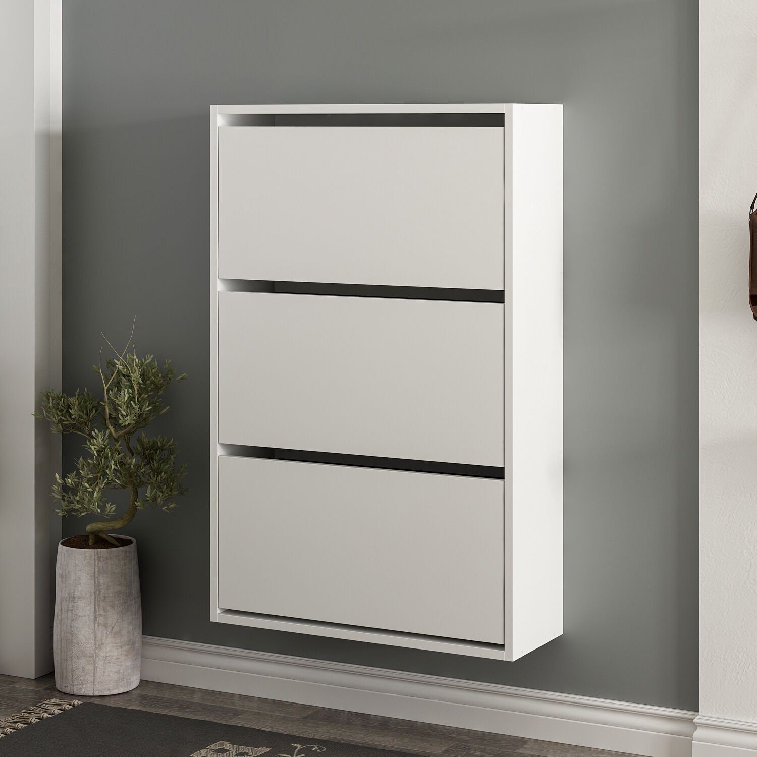 Skye Decor , Schoenenkast, Lupa 3 - White, Gemelamineerde spaanplaat, Wit, 70 x 25 x 109 cm