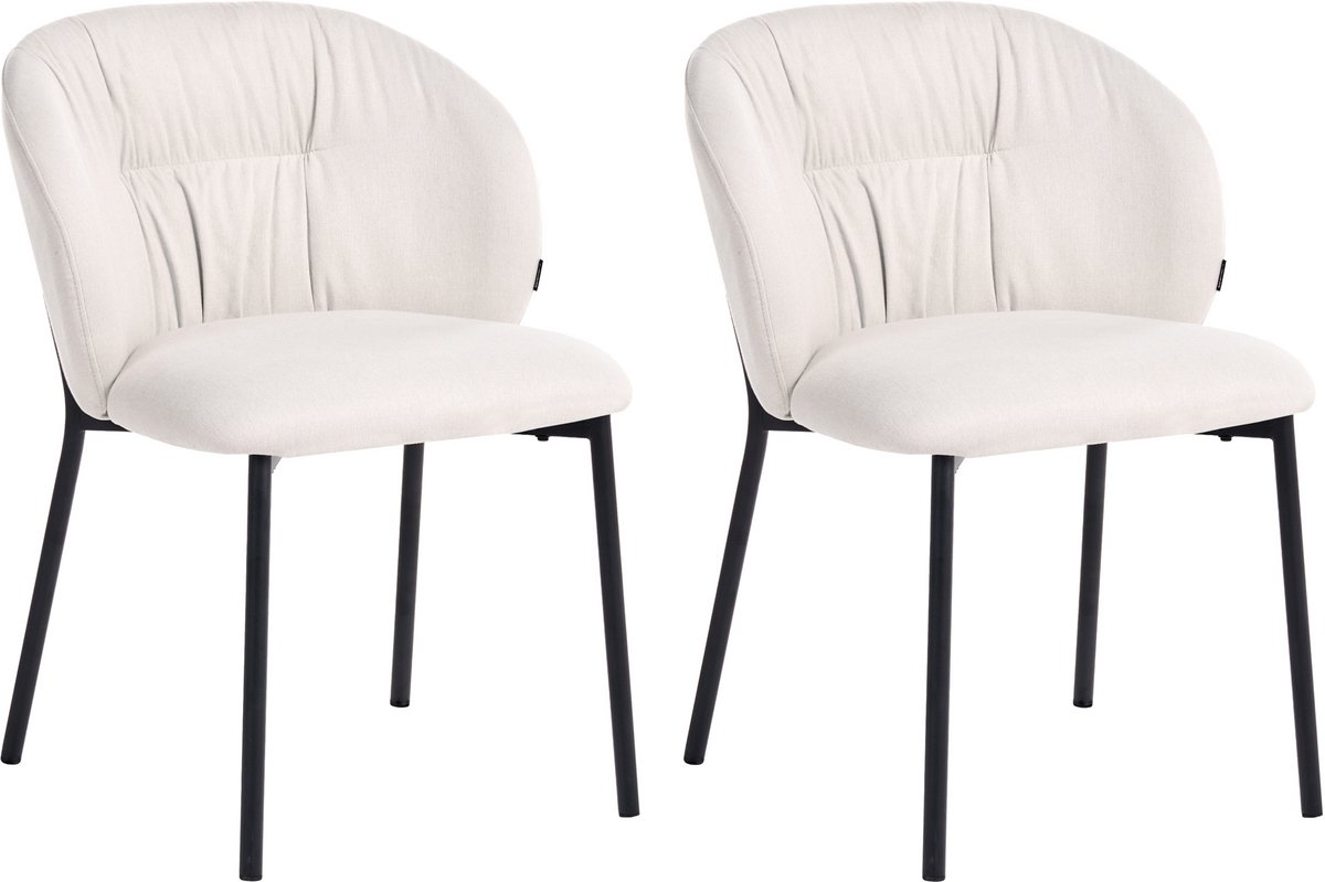 MESA - Eetkamerstoel set van 2 - Wit - Stof