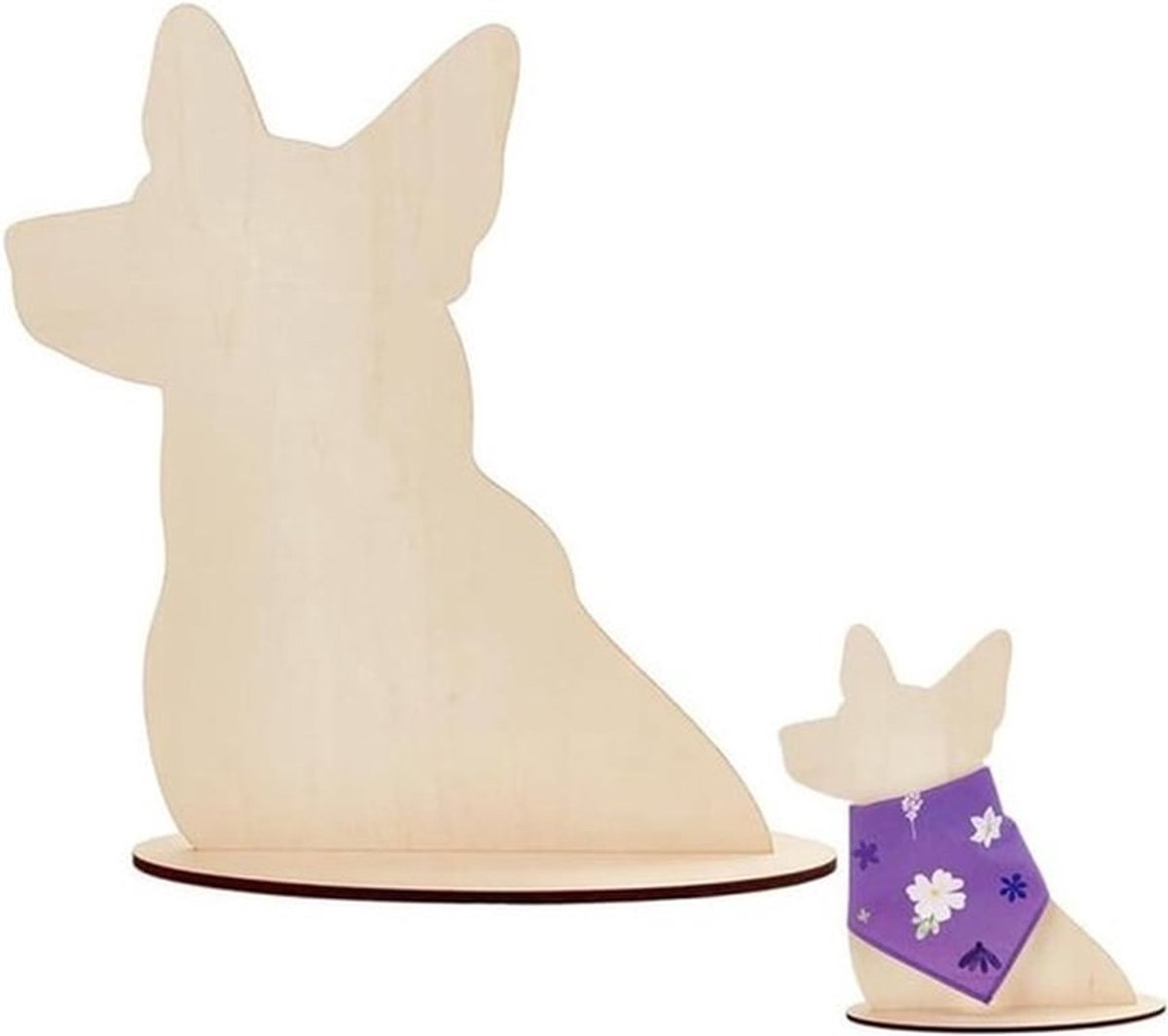 Displaystandaard - Hondensilhouet - Houten - Slabbetjes - Huisdieren - Lege - Sjaalhouder - Honden - Rekwisieten - Fotografie - Handwerkshow - Geschikt voor - Kleur - Model