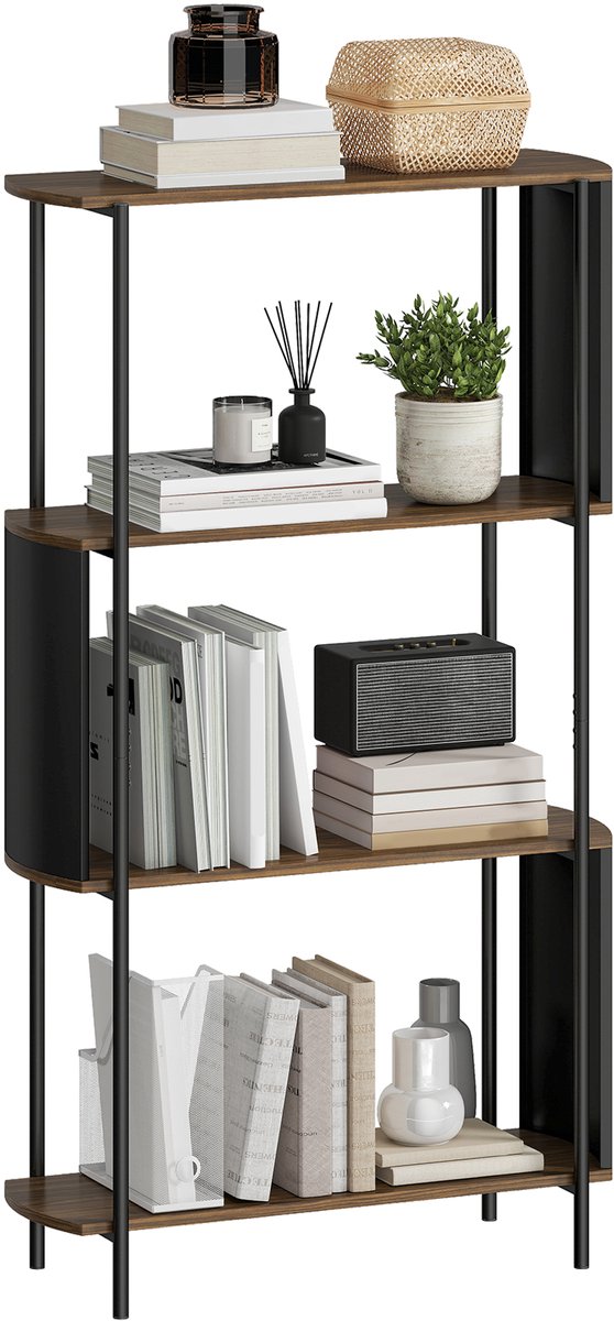 HOMCOM Opbergrek - MDF, Staal - 80x30x141cm - Bruin