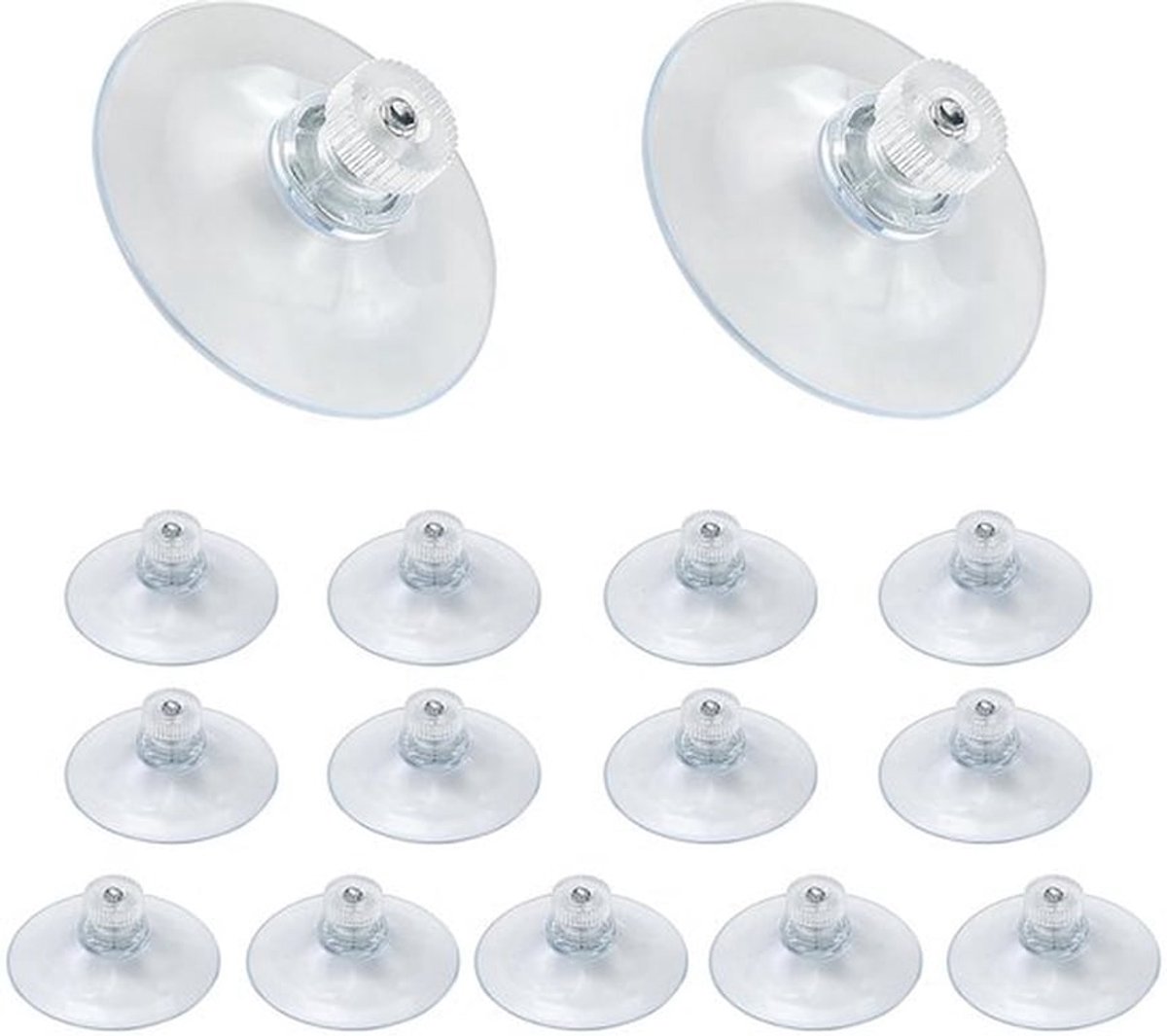 Zuignappen 41 mm - Kunststof - Set van 13 - Doorzichtig - Voor buiten/binnen - Hoogwaardig PVC - Ideaal voor keuken/badkamer - Zuignapjes