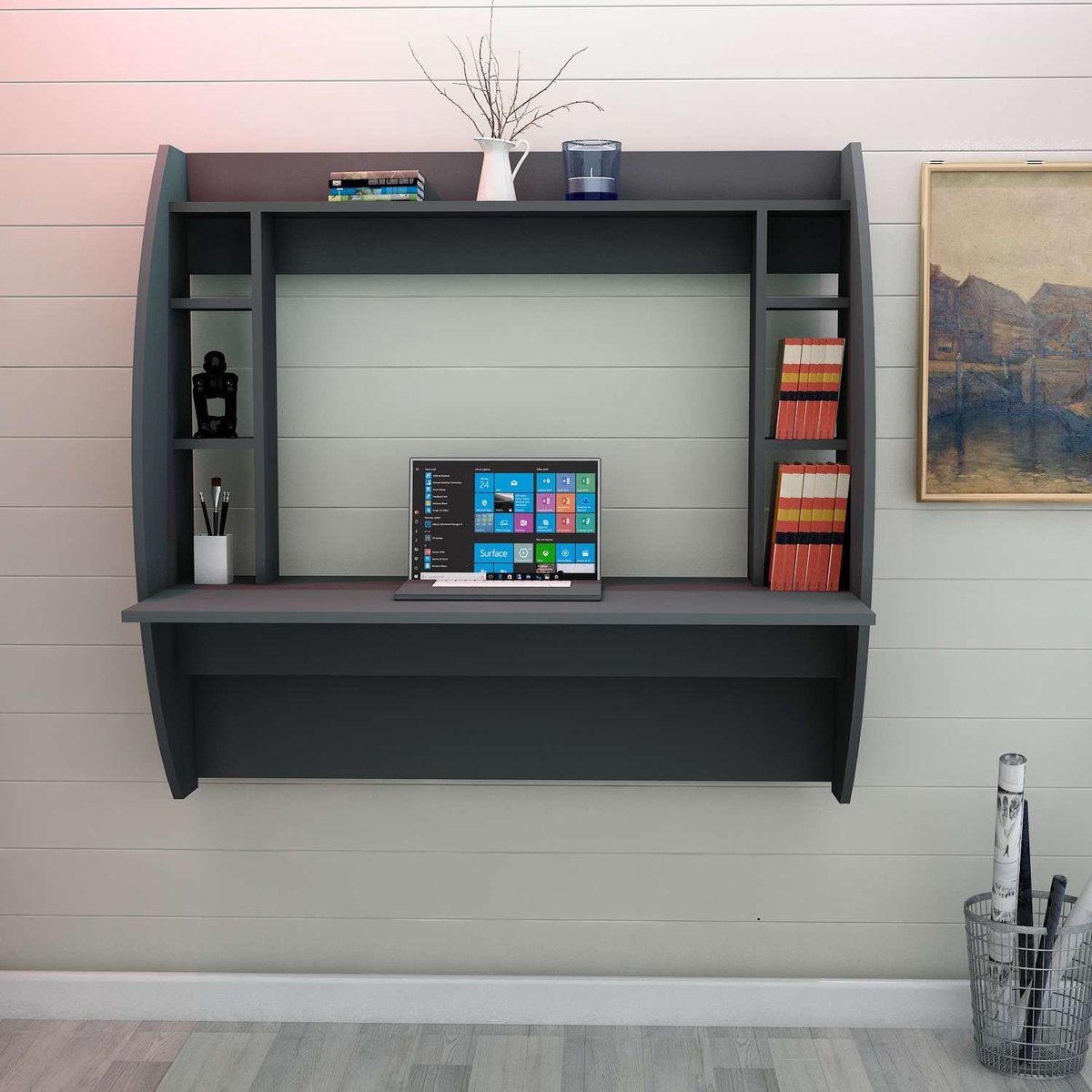Asir - Bureau - Antraciet - 123,6 x 55 x 120 cm