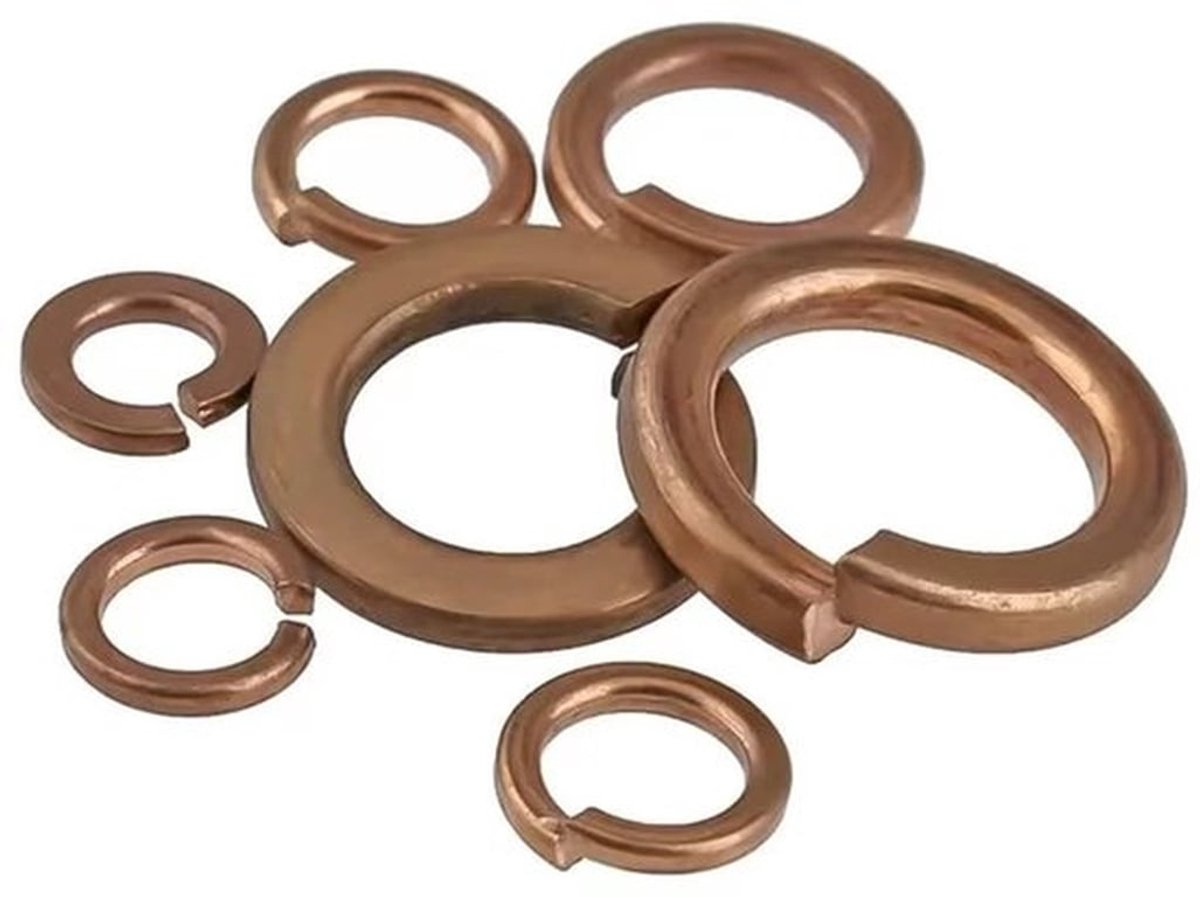 Veerringen - Messing - Sluitringen - Borgringen - 60 Stuks - Hoge Temperatuur- en Corrosiebestendigheid