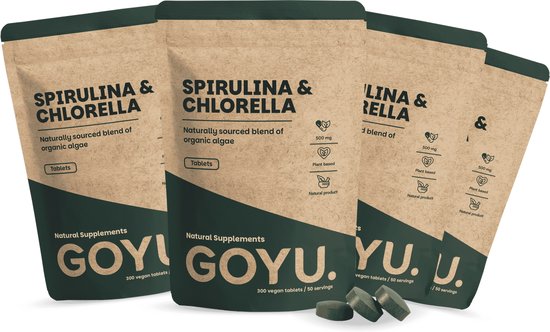 GOYU® - Spirulina Chlorella Tabletten 500 mg Biologisch Multipack 1200
