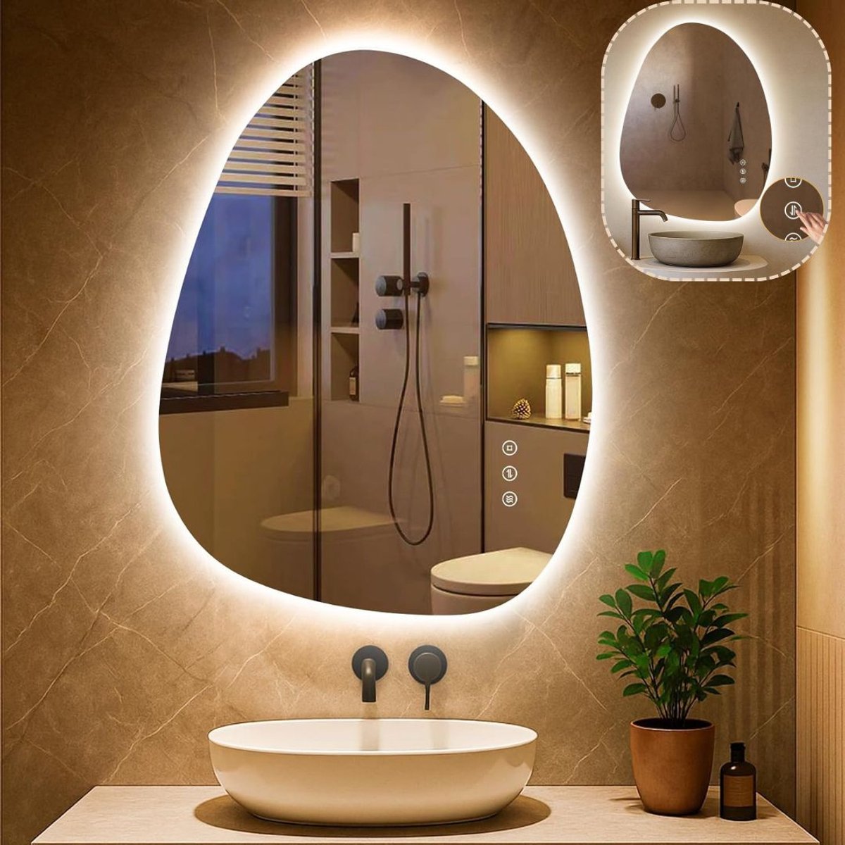 Zavio® Spiegellamp Badkamer - Wandlamp - Spiegelverlichting -Glas