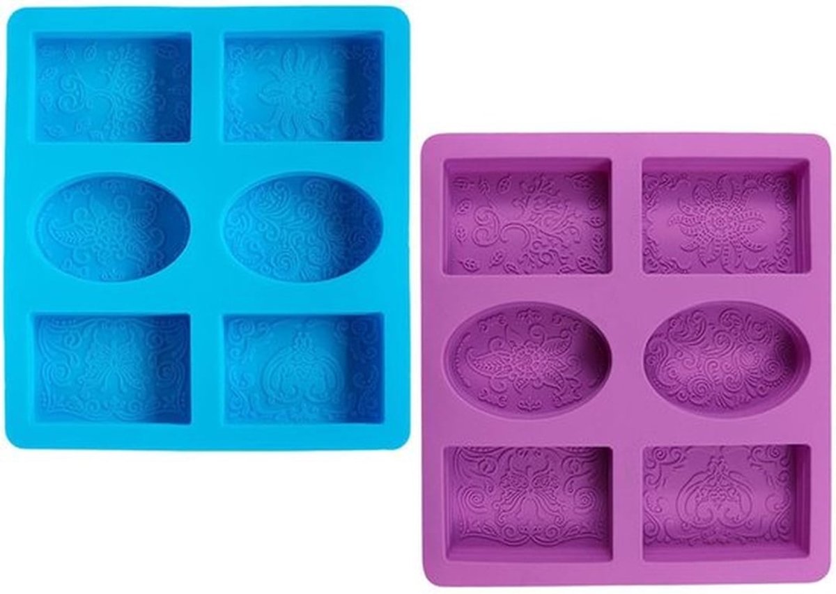 Verpakking met 2 Siliconen Bakvormen - Multifunctionele Mallen voor Zeep en Cake