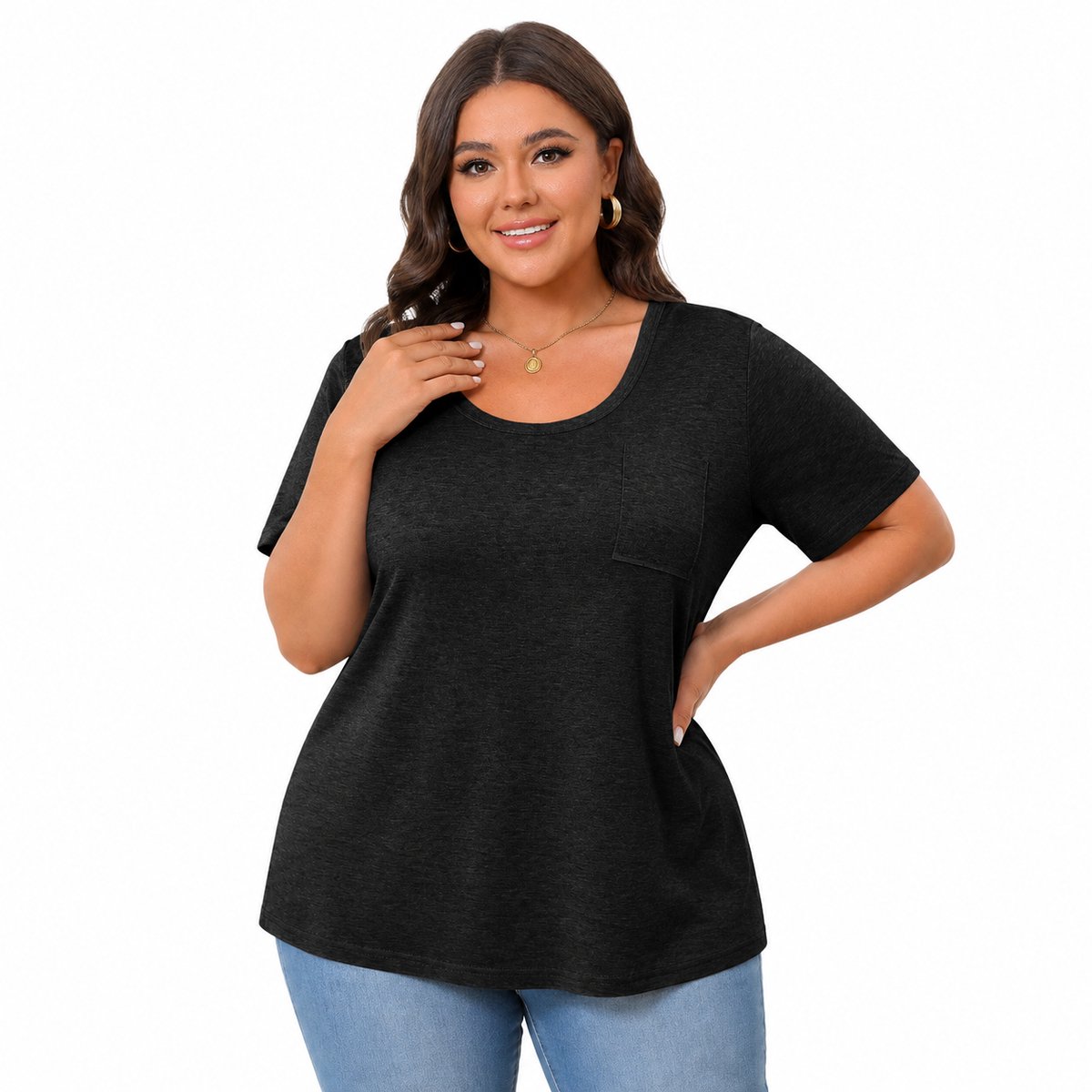 Imily Bela Dames Basic T-shirt met V-hals