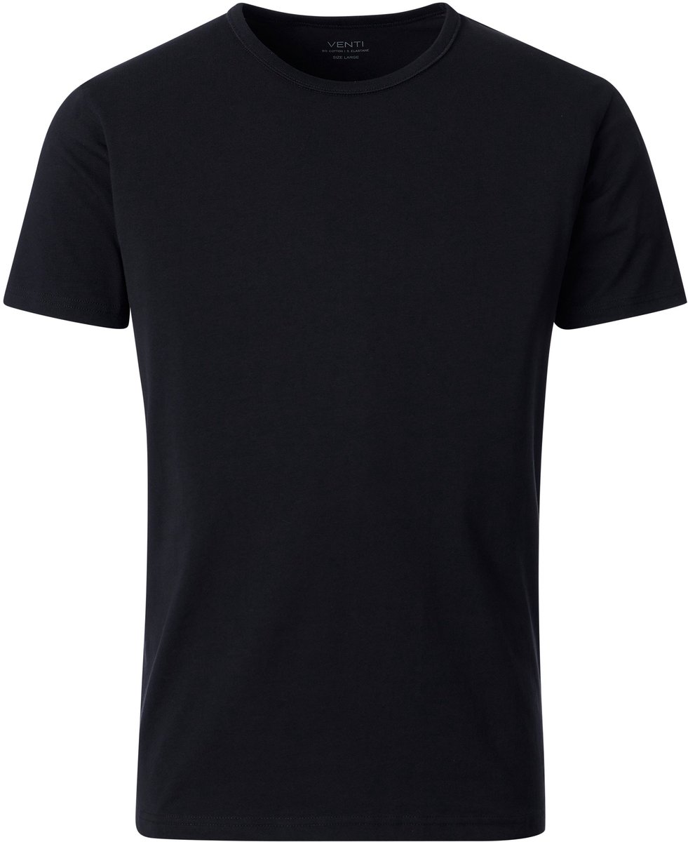 VENTI modern heren T-shirt (2-pack) - zwart