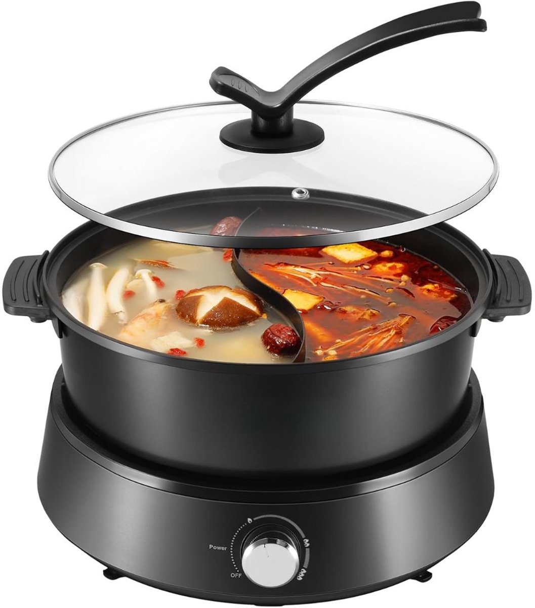 TYR® Hotpot - Hotpot Electrisch - 4L - Hotpot Pan - Zwart - 29cm x 29cm x 18cm