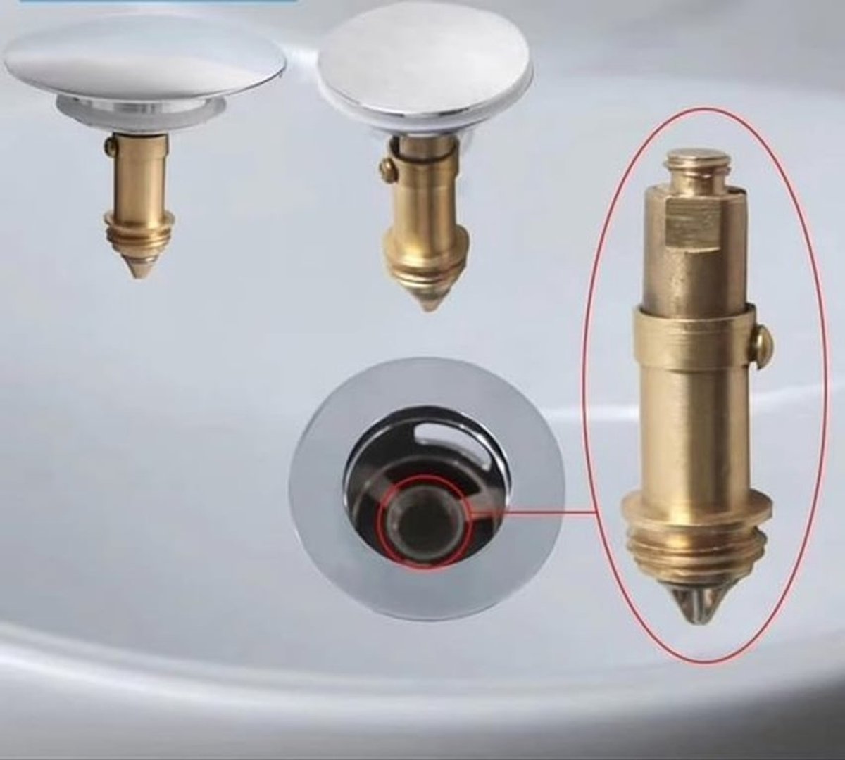 Afvoerplug Verchroomd 69mm - Badkuip Plug - Klik Clack Afvoerstop - Vervangingsdeksel - Eenvoudige Installatie - Geschikt voor 43mm Afvoergat - Badplug