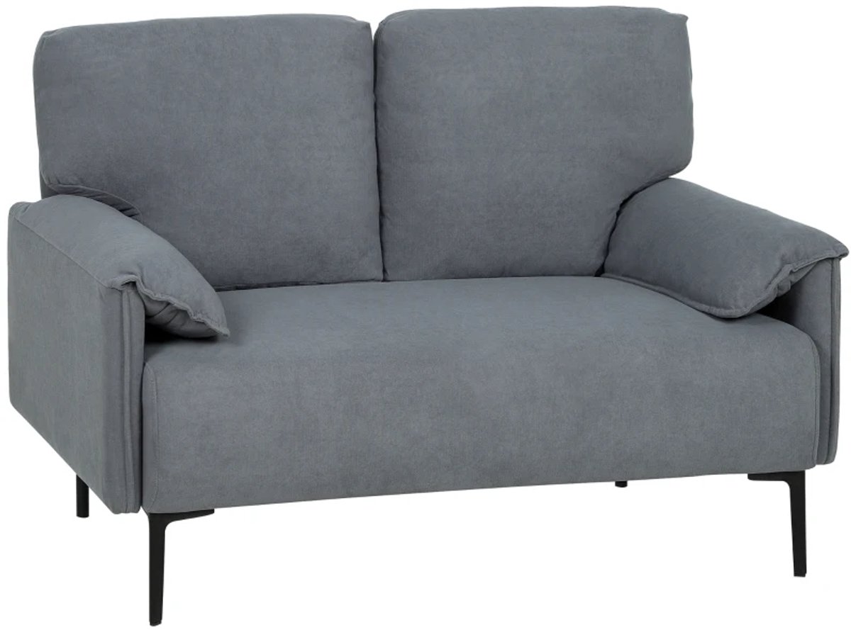 2-Zitsbanken - Dikke Kussens - Fluwelen Bekleding - Gestoffeerde Bank - Zwart