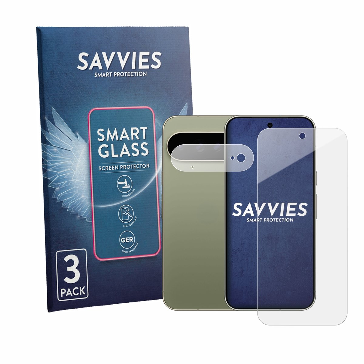 3 Stuks Savvies Screenprotector - geschikt voor Google Pixel 11 Pro XL (Voor+Camera) - beschermfolie glas transparant