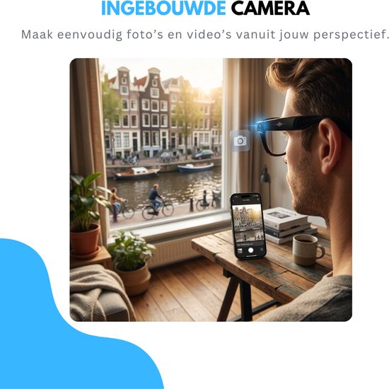 Livista Smart Bril – Slimme Bril met Camera – Smart Glasses met NL-app, vertaalfunctie en meer – AI Glasses - Camera Bril - Bril Camera - Zwart — afbeelding 2