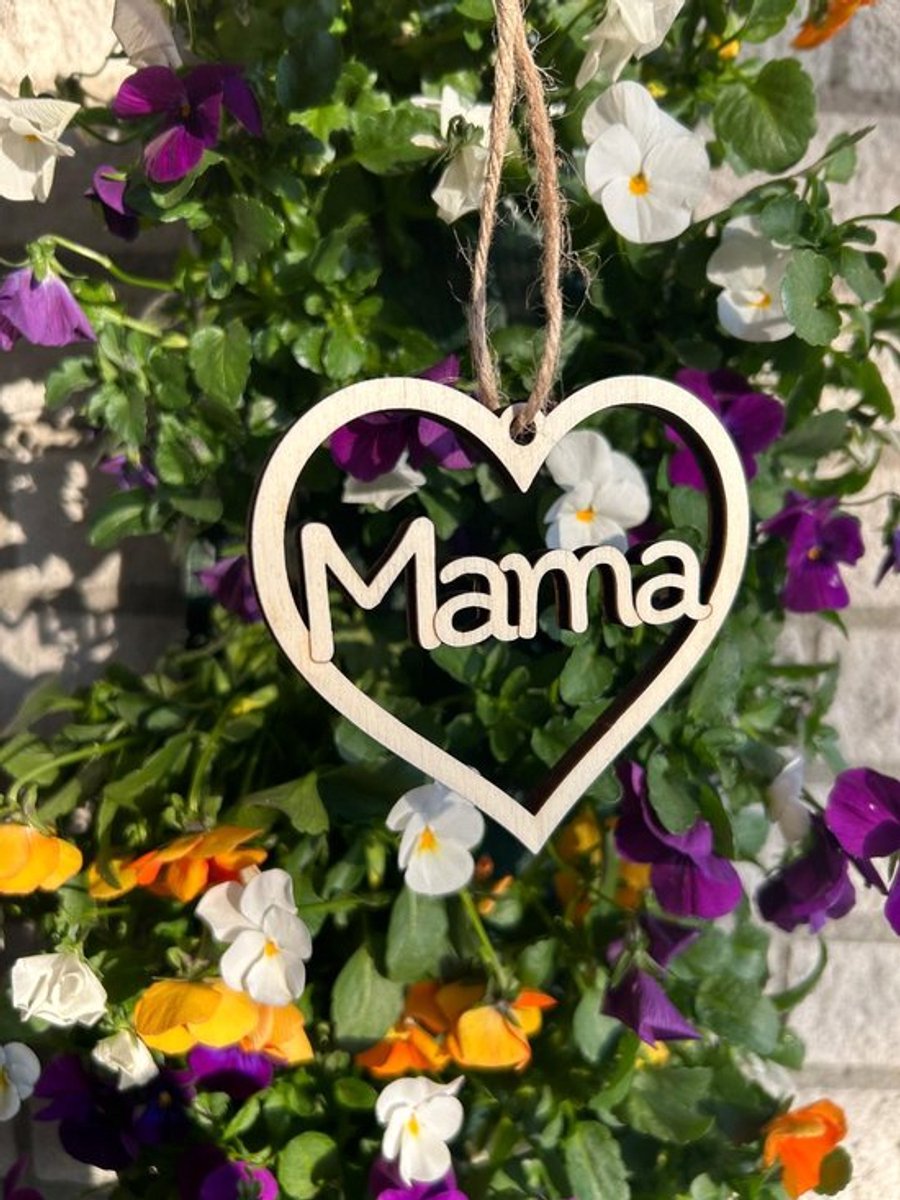 JM WOODS - Hanger 'Mama' - 9 cm hoog - Moederdag
