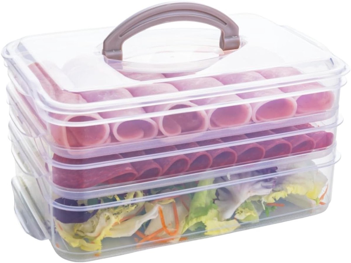 Vrieszak / voorraadverpakking 2 liter - Groen - 3-in-1 Vleeswarendoos van BPA-vrij Kunststof - Voor Koelkast en Lunch