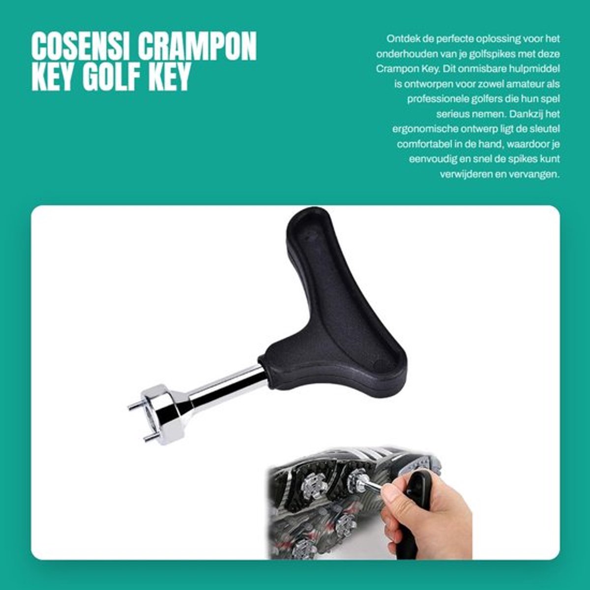 Crampon Sleutel Ergonomisch - Golf Schoen Spike Verwijderaar - Duurzaam - Lichtgewicht - Eenvoudige Bediening - Comfortabel Gebruik